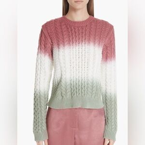 Sies Marjan Ombre Cable Knit Sweater - Pink, White, Green